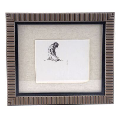 Lot # 1643: Unknown Production - J.W. Rinzler Collection: Framed Hand-Drawn Frank Frazetta Sketch