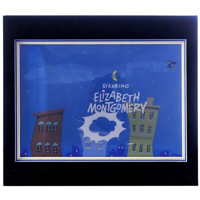 Lot # 1649: Bewitched (T.V. Series, 1964 - 1972) - Hand-Painted "Elizabeth Montgomery" Title Credits Animation Cel with Photocopy Background
