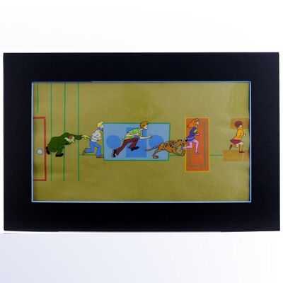 Lot # 1658: Scooby Doo, Where Are You! (T.V. Series, 1970) - Hand-Painted Creeper Chase Production Animation Cel with Background