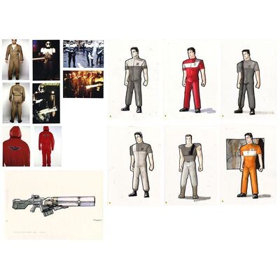 Lot # 1672: Judge Dredd (1995) - Charles Lippincott Collection: Hand-Illustrated and Printed Prison Costume Concepts