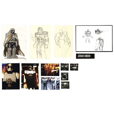 Lot # 1673: Judge Dredd (1995) - Charles Lippincott Collection: Hand-Illustrated and Printed Prison Guard Concepts