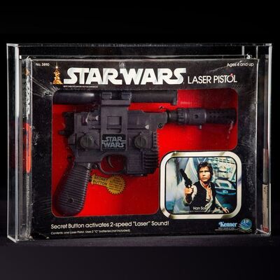 Lot # 1679: Star Wars: A New Hope (1977) - Charles Lippincott Collection: Laser Pistol AFA 75 EX+/NM
