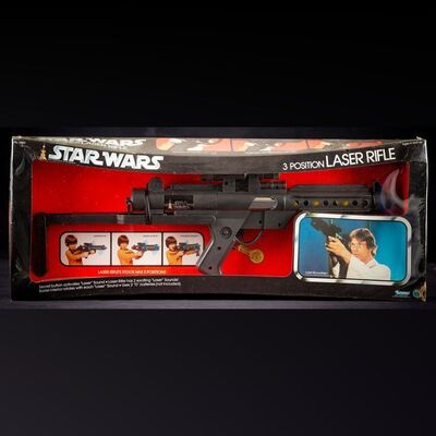 Lot # 1683: Star Wars: A New Hope (1977) - Charles Lippincott Collection: 3 Position Laser Rifle - Sealed