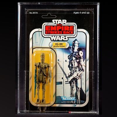 Lot # 1703: Star Wars: The Empire Strikes Back (1980) - Charles Lippincott Collection: IG-88 (Bounty Hunter) ESB32A AFA 85 Y-NM+