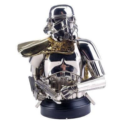 Lot # 1726: Star Wars: Various Productions - Gentle Giant 2004 Holiday Gold Sandtrooper Statue in Original Box
