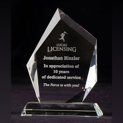 Lot # 1738: Lucasfilm - J.W. Rinzler Collection: Jonathan Rinzler's 10-Year Service Award and Skywalker Watch