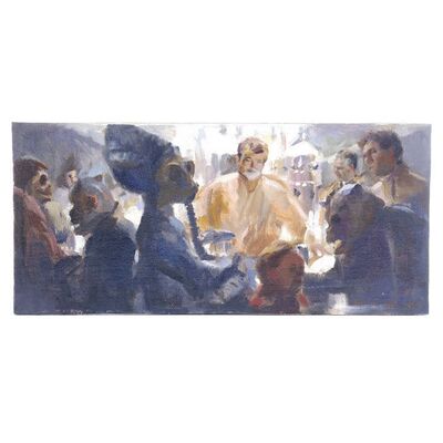 Lot # 1766: Star Wars Art: Visions (2010) - J.W. Rinzler Collection: Hand-Painted Paul Oxborough Study for George Lucas and Jonathan Rinzler Illustration