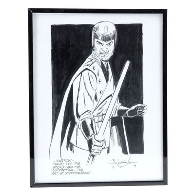 Lot # 1768: Various Productions - J.W. Rinzler Collection: Framed Hand-Drawn Benton Jew Comic Art-Style Illustration