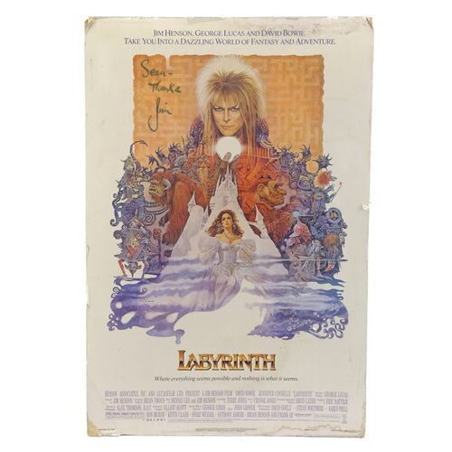 Lot # 1817: Labyrinth (1986) - Jim Henson-Signed Labyrinth Poster