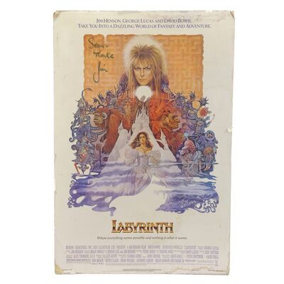 Lot # 1817: Labyrinth (1986) - Jim Henson-Signed Labyrinth Poster