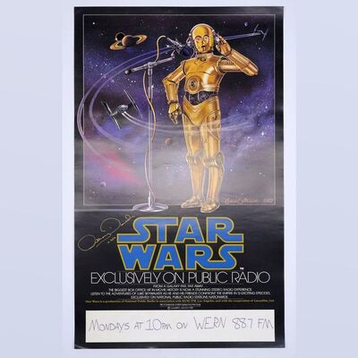 Lot # 1827: Star Wars: A New Hope (1977) - Anthony Daniels-Autographed Star Wars 1981 NPR Poster