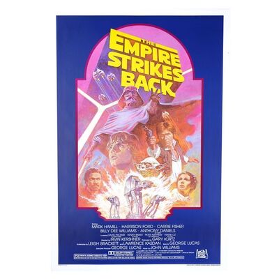 Lot # 1835: Star Wars: The Empire Strikes Back (1980) - Howard Kazanjian Collection: 1982 US Re-Release One-Sheet