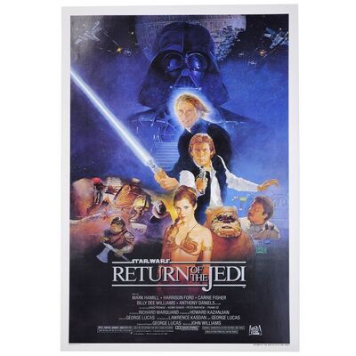 Lot # 1837: Star Wars: Return Of The Jedi (1983) - Linen-Backed US Style "B" One-Sheet