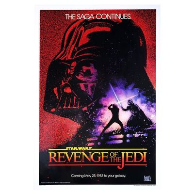 Lot # 1845: Star Wars: Return Of The Jedi (1983) - Howard Kazanjian Collection: "Revenge of the Jedi" Teaser One-Sheet