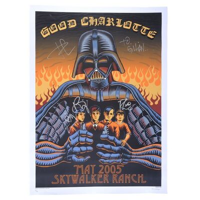 Lot # 1849: Star Wars: Revenge Of The Sith (2005) - Band-Autographed 2005 Good Charlotte at Skywalker Ranch Concert Poster by Emek