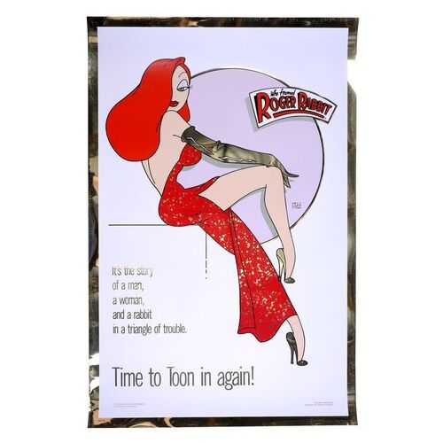 Lot # 1850: Who Framed Roger Rabbit (1988) - Kilian Style "D" "Red Dress" First Version Mylar One-Sheet