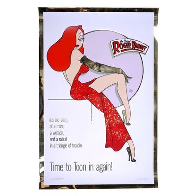 Lot # 1850: Who Framed Roger Rabbit (1988) - Kilian Style "D" "Red Dress" First Version Mylar One-Sheet