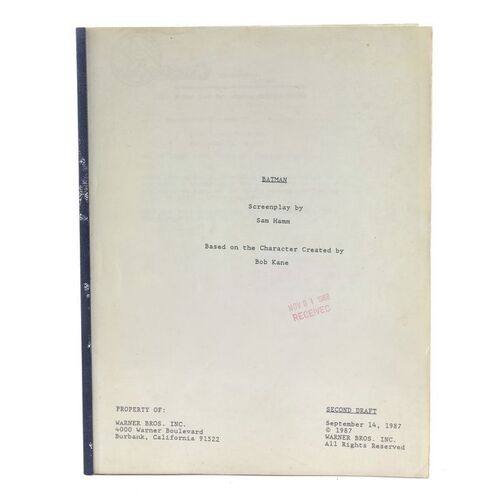 Lot # 1853: Batman (1989) - Screenplay