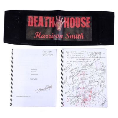 Lot # 1855: Death House (2017) - Cast and Director-Autographed Scripts with Chairback