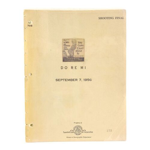 Lot # 1857: The Girl Can'T Help It (1956) - Jayne Mansfield's Personal "Do Re Mi" Script