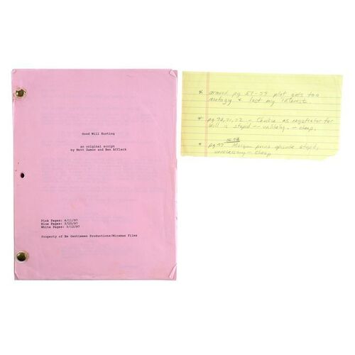 Lot # 1858: Good Will Hunting (1997) - Bound Revised Script with Handwritten Production Notes
