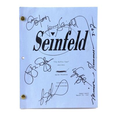 Lot # 1860: Seinfeld (T.V. Series, 1997) - Cast-Autographed "The Muffin Tops" Bound Script