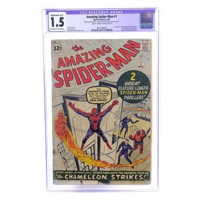 Lot # 1465: Marvel Comics - J.W. Rinzler Collection: The Amazing Spider-Man No. 1 CGC 1.5 (R)