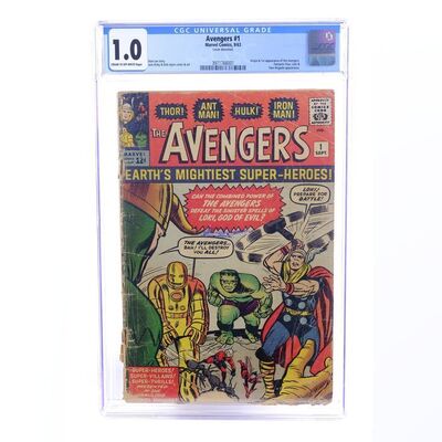 Lot # 1483: Marvel Comics - J.W. Rinzler Collection: Avengers No. 1 CGC 1.0