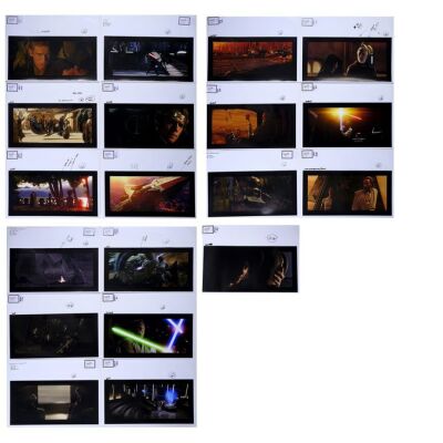 Lot # 1791: Star Wars: Frames (2011) - J.W. Rinzler Collection: Set of 19 George Lucas-Initialed Prequel Trilogy Printer's Proofs