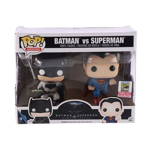 Lot #2 - DC - BATMAN V SUPERMAN: DAWN OF JUSTICE - Funko POP! Batman and Superman San Diego Comic-Con Exclusive