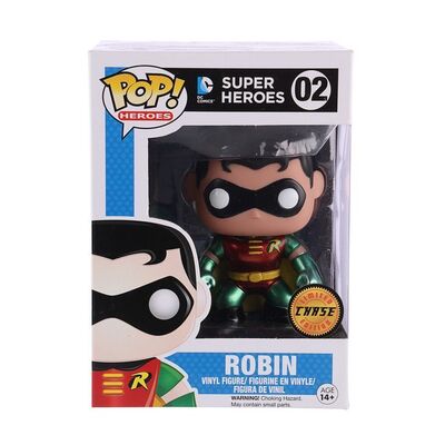 Lot #13 - DC COMICS SUPER HEROES - Funko POP! Robin #02 Chase Exclusive