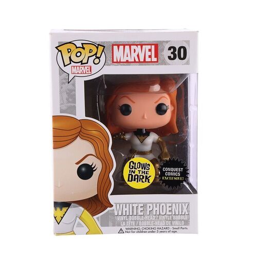 Lot #38 - MARVEL - Funko POP! White Phoenix #30 Glow-In-The-Dark Conquest Comics Exclusive