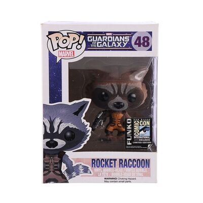 Lot #45 - MARVEL - GUARDIANS OF THE GALAXY - Funko POP! Rocket Racoon #48 Flocked San Diego Comic-Con Exclusive