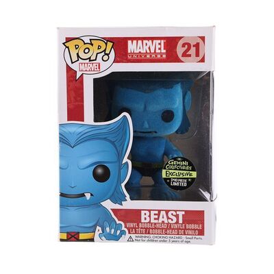 Lot #54 - MARVEL UNIVERSE - Funko POP! Beast #21 Flocked Gemini Collectibles Exclusive
