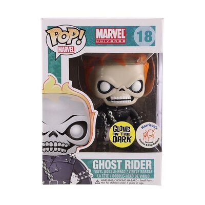 Lot #57 - MARVEL UNIVERSE - Funko POP! Ghost Rider #18 Glow-In-The Dark Harrison's Comics Exclusive
