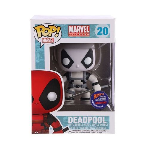 Lot #63 - MARVEL UNIVERSE - Funko POP! Deadpool #20 White Suit Matt's Cavalcade of Comics Exclusive