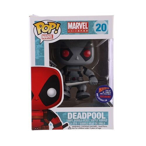 Lot #70 - MARVEL UNIVERSE - Funko POP! Deadpool #20 Grey Suit Matt's Cavalcade of Comics Exclusive
