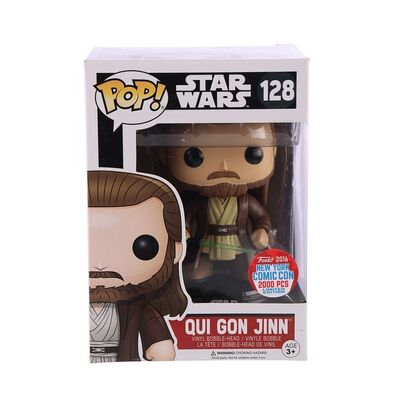 Lot #76 - STAR WARS - Funko POP! Qui Gon Jinn #128 New York Comic Con Exclusive