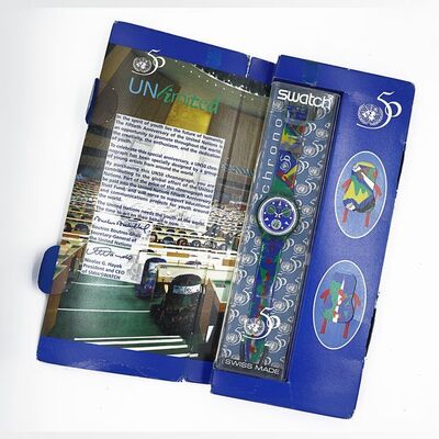 Lot #87 - SWATCH - UNlimited SCZ103 50 Year Anniversary United Nations Special Edition