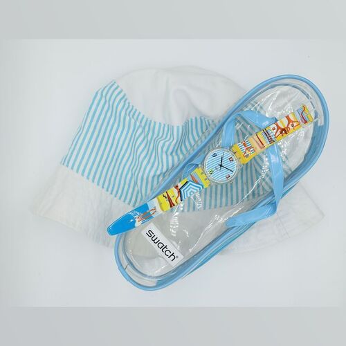Lot #99 - SWATCH - Bikini Beach GE128 (with Plastic Sandal Case and Beach Hat)