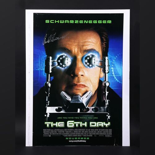 Lot #3 - THE 6TH DAY (2000) - Arnold Schwarzenegger Autographed One-Sheet, 2000