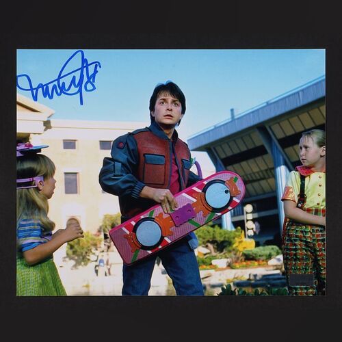 Lot #20 - BACK TO THE FUTURE PART II (1989) - Michael J. Fox Autographed Full-colour Photograph