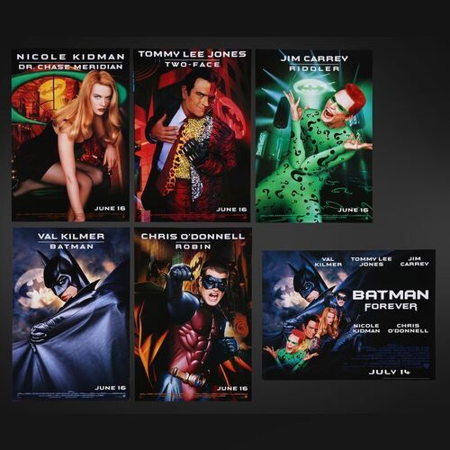 Lot #30 - BATMAN FOREVER (1995) - UK Quad and Set of Six One-Sheet Character Posters, 1995