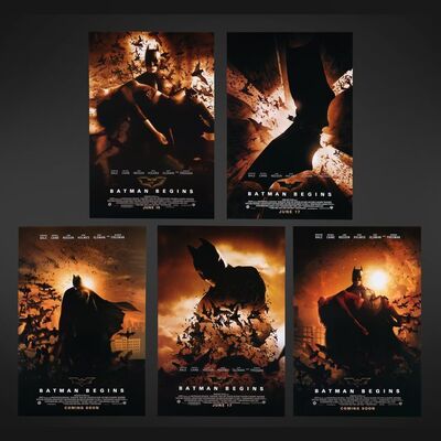 Lot #32 - BATMAN BEGINS (2005) - Set of Five One-Sheets, 2005