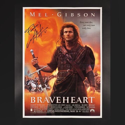 Lot #47 - BRAVEHEART (1995) - Mel Gibson Autographed and Annotated US One-Sheet