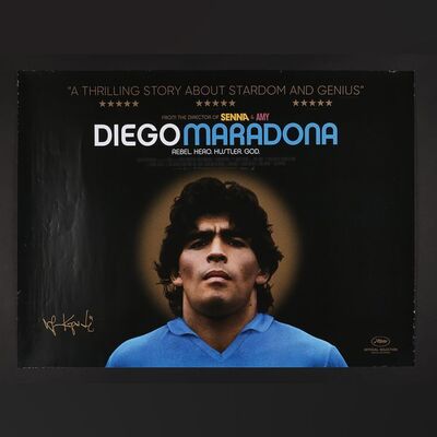 Lot #66 - DIEGO MARADONA (2019) - UK Quad Autographed by Asif Kapadia, 2019
