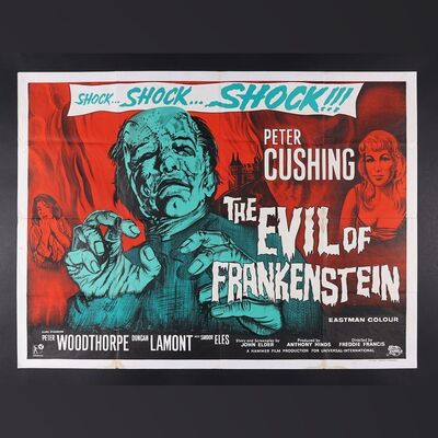 Lot #80 - THE EVIL OF FRANKENSTEIN (1964) - UK Quad, 1964