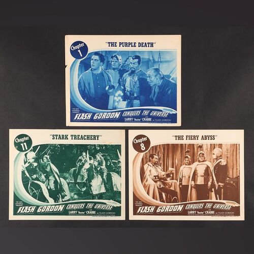 Lot #88 - FLASH GORDON CONQUERS THE UNIVERSE (1940) - Three US Lobby Cards, 1940