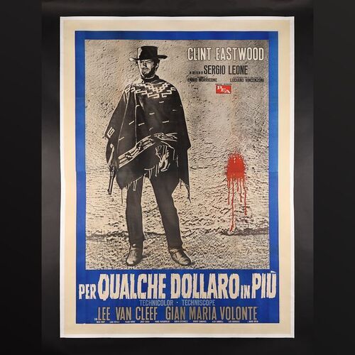 Lot #91 - FOR A FEW DOLLARS MORE (1965) - Italian Two-Panel (4-Foglio) - Blue Style - Per Qualche Dollaro in Piu, 1965