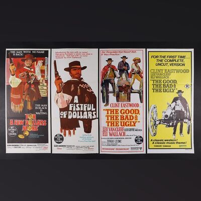 Lot #93 - FISTFUL OF DOLLARS (1964), FOR A FEW DOLLARS MORE (1965), GOOD THE BAD AND THE UGLY (1966) - Four Austrailian Daybills, 1966 - 70s